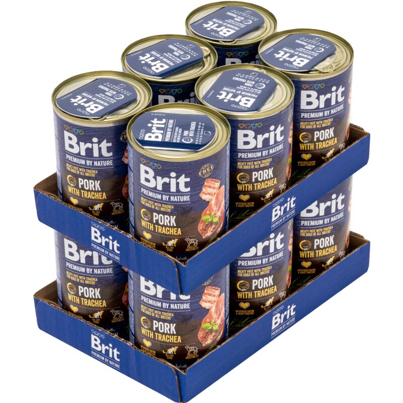 Karma dla psa BRIT Premium By Nature Pork&Trachea Wieprzowina z tchawicą 12 x 400 g
