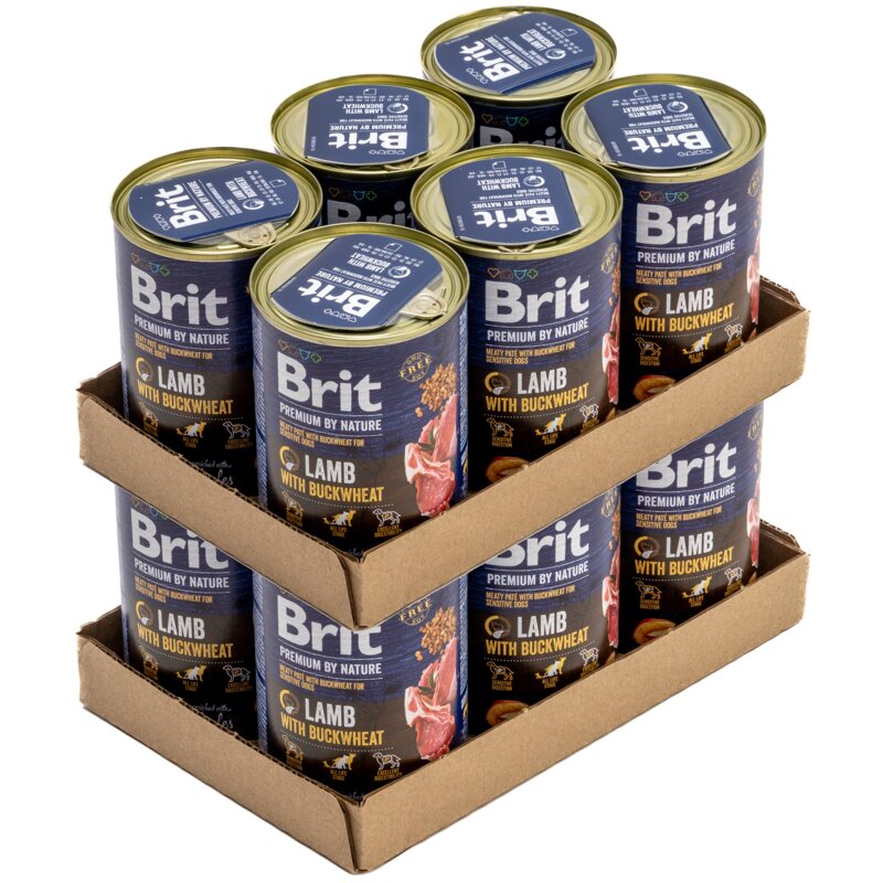 Karma dla psa BRIT Premium By Nature Lamb&Buckwheat Jagnięcina z gryką 12 x 400 g