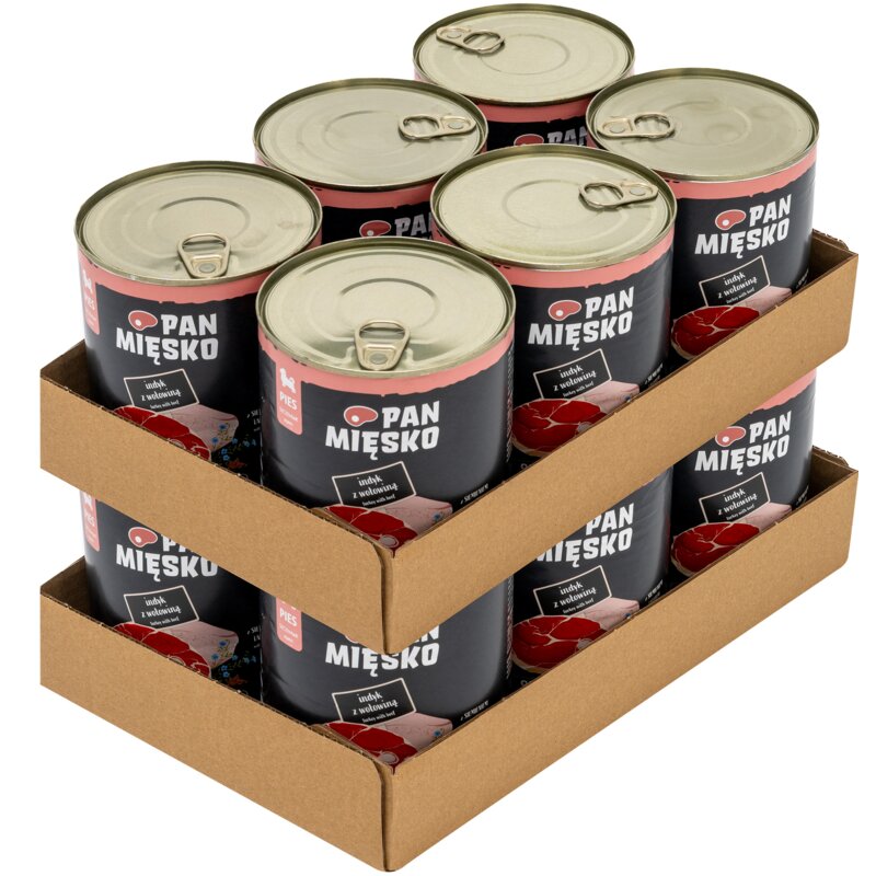 Karma dla psa PAN MIĘSKO Indyk z wołowiną 12 x 800 g