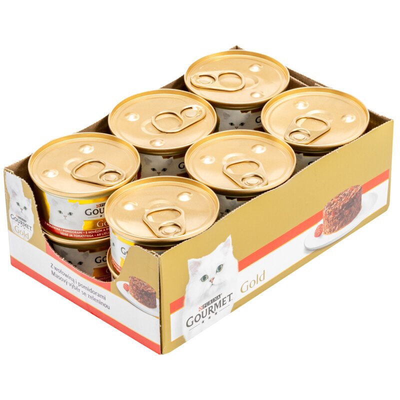 Karma dla kota GOURMET Gold Savoury Cake Wołowina z Pomidorami 12 x 85 g