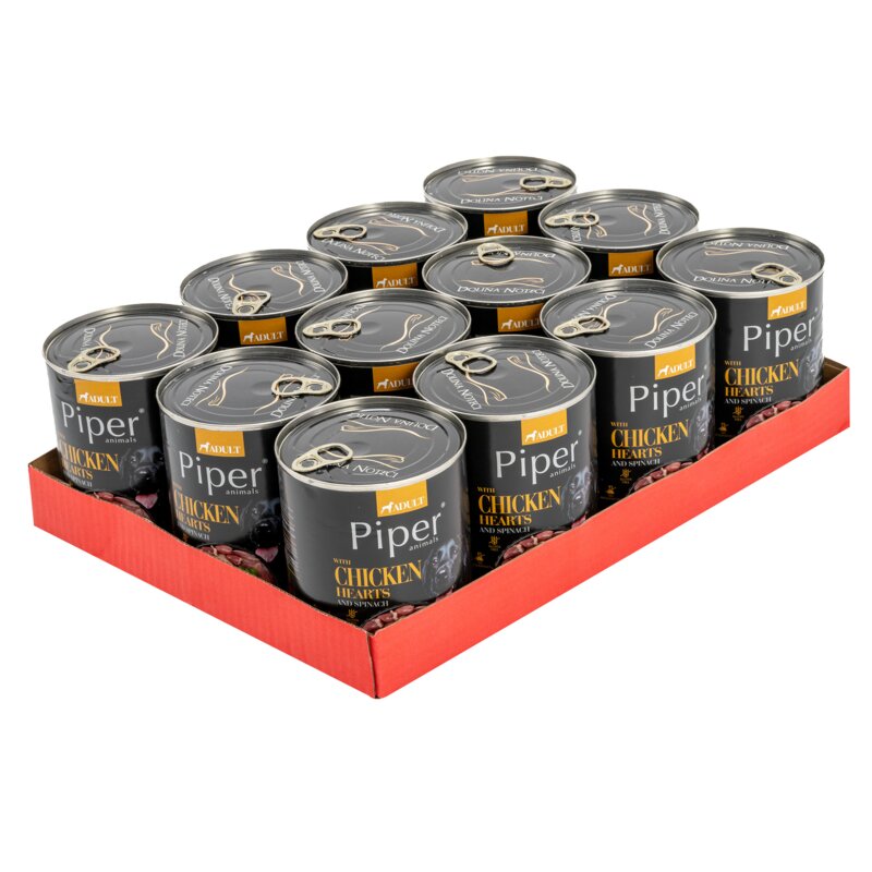 Karma dla psa PIPER Animals z sercami kurczaka i brązowym ryżem 12 x 800 g