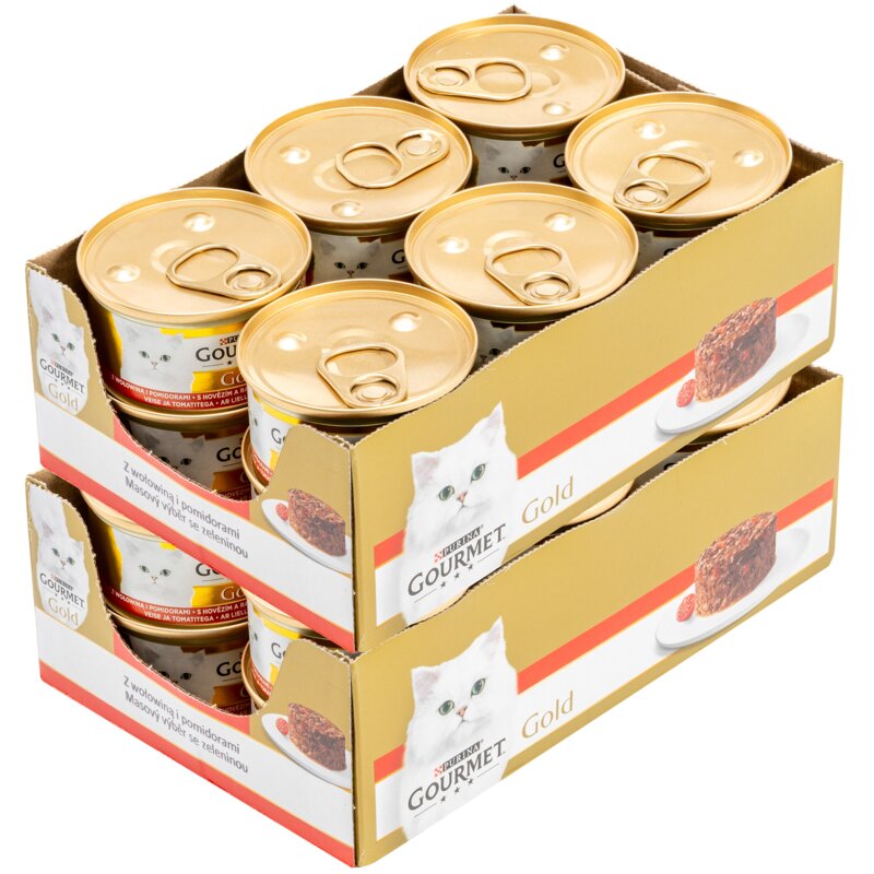 Karma dla kota GOURMET Gold Savoury Cake Wołowina z Pomidorami 24 x 85 g