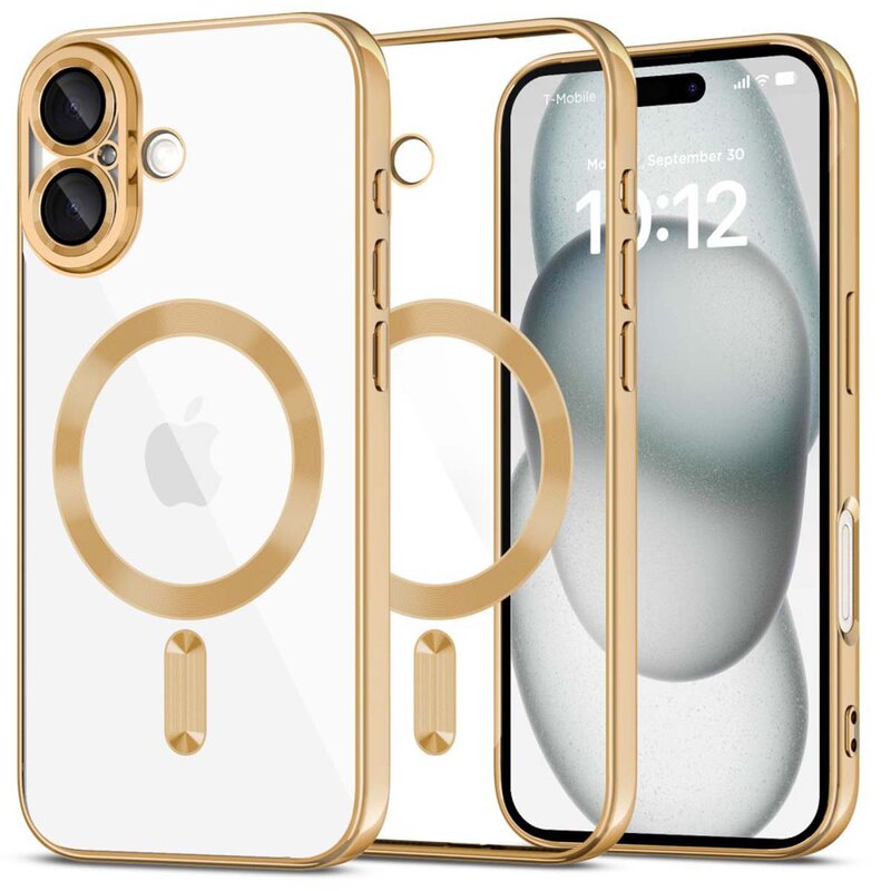 Etui TECH-PROTECT MagFlex MagSafe do Apple iPhone 16 Przezroczysto-złoty (błyszczący)