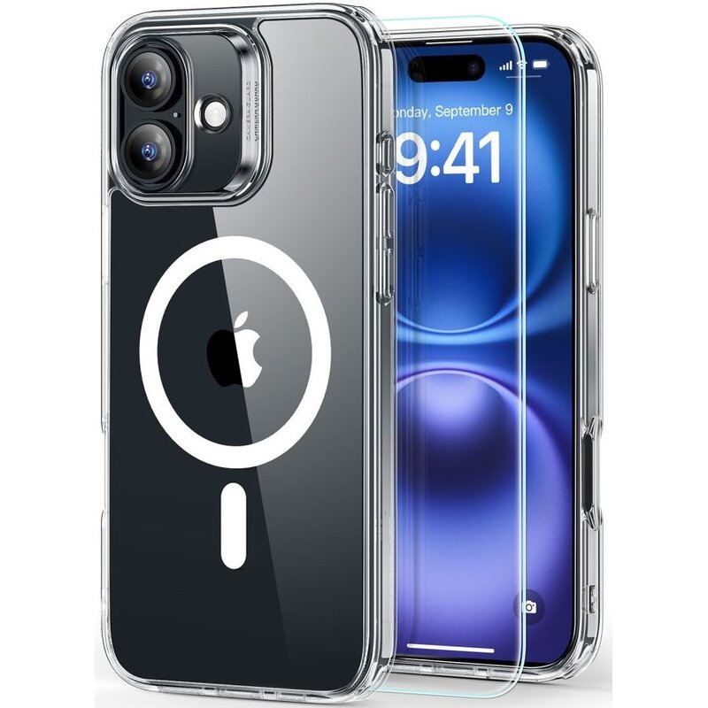 Etui ESR Classic Hybrid HaloLock MagSafe + Tempered Glass do Apple iPhone 16 Przezroczysty