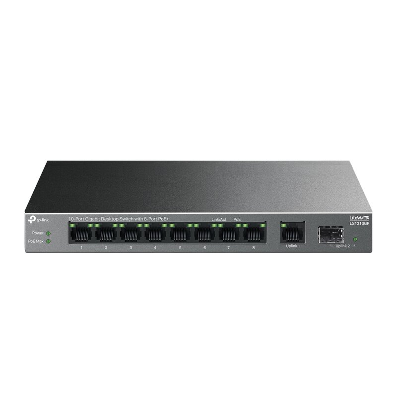 Switch TP-LINK LS1210GP Gigabit Ethernet, 10 portów, Funkcja PoE