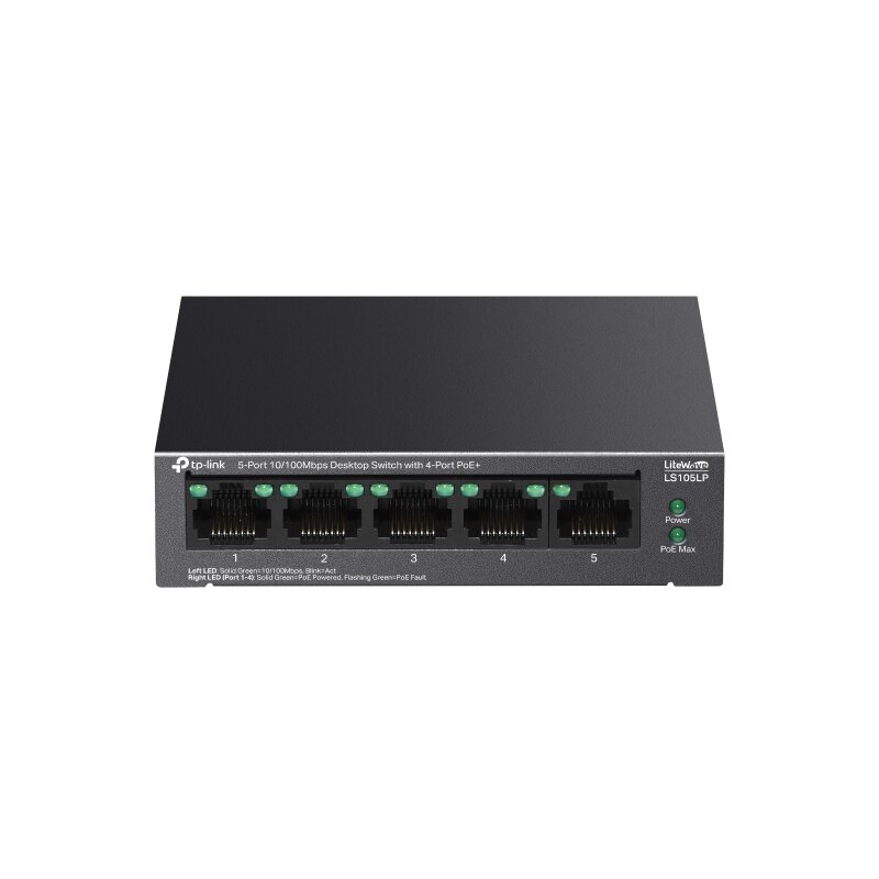 Switch TP-LINK LS105LP Fast Ethernet, 5 portów, Funkcja PoE