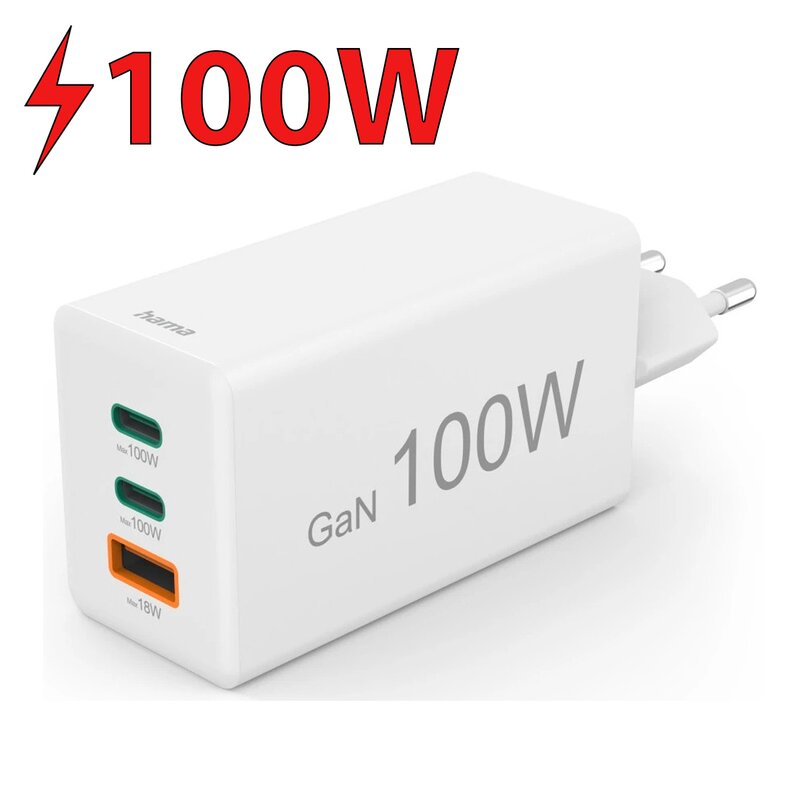 Hama Mini 100W PD/QC 2x USB-C 1x USB-A Biały