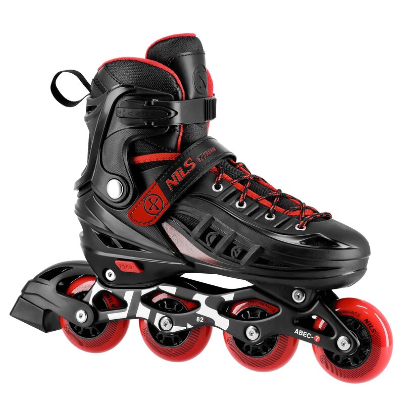Łyżworolki NILS EXTREME Cypher NA18811A (rozmiar 34-38) Czarno-czerwony