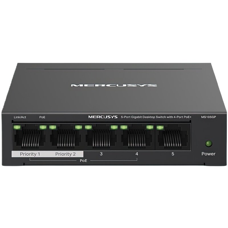 Switch MERCUSYS MS105GP Gigabit Ethernet, 5 portów, Funkcja PoE+