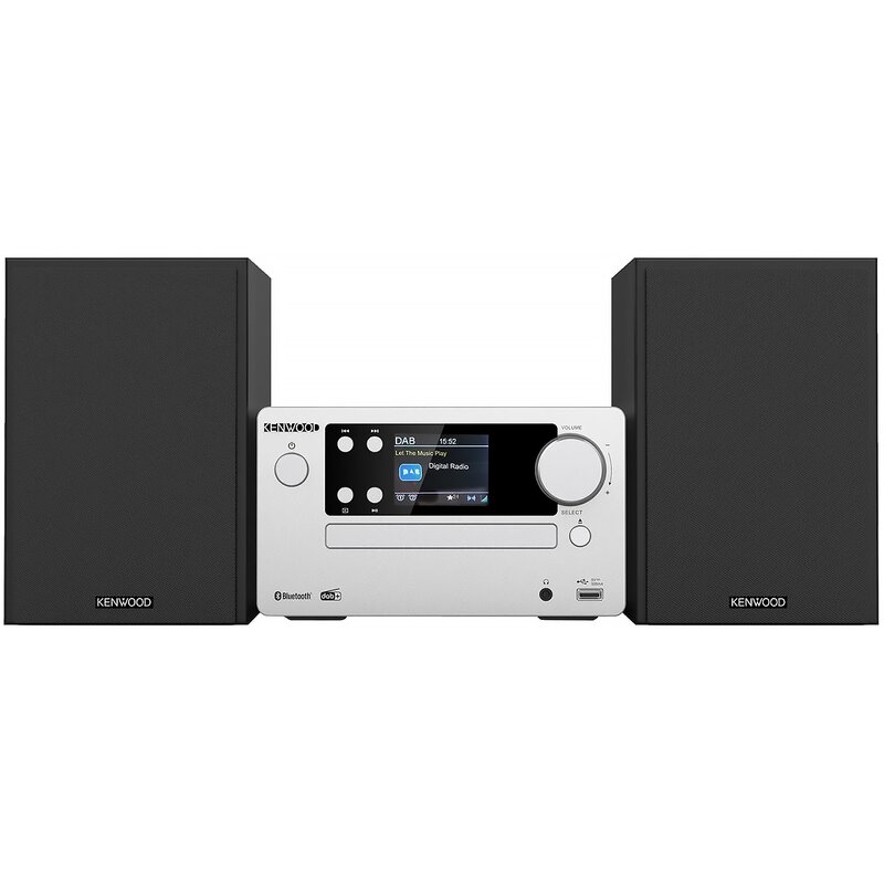 Wieża KENWOOD M-725DAB Srebrna, Odtw.CD/-R/-RW, BT, Tuner FM/DAB+, Korektor dźwięku, kolorowy wyświetlacz TFT