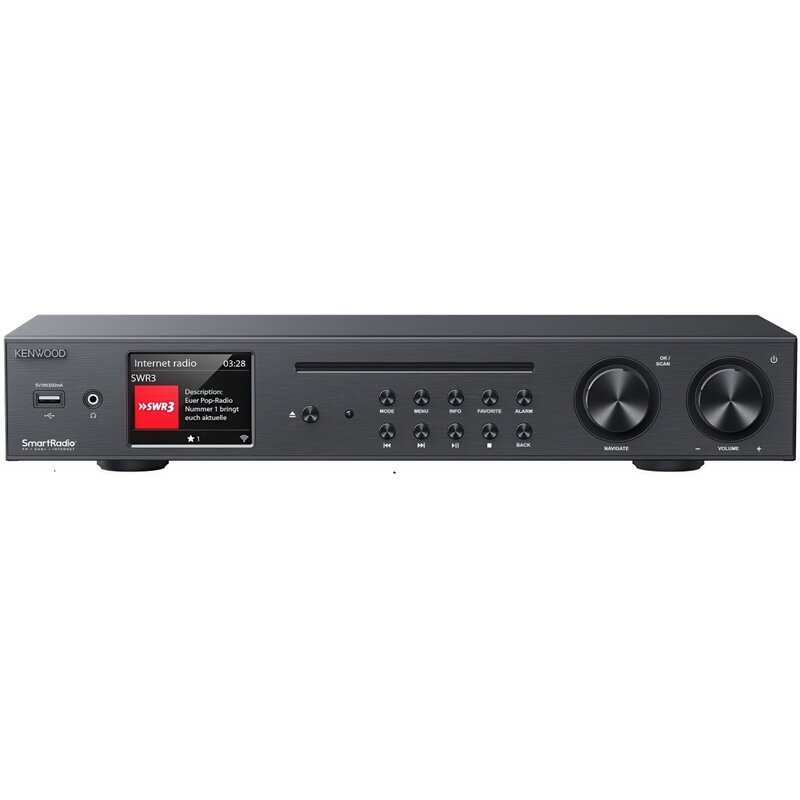 Amplituner Stereo KENWOOD KR-W8000SCD Czarny, Odtw.CD, Wi-Fi, BT, Tuner FM/DAB+, Spotify, 3,2" wyświetlacz TFT