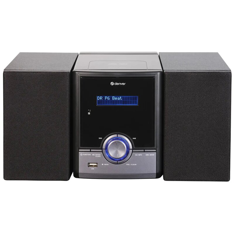 Wieża DENVER MDA-285 Czarny, Odtw.CD, Bluetooth, Tuner FM z pamięcią stacji, Budzik, Wyjście słuchawkowe