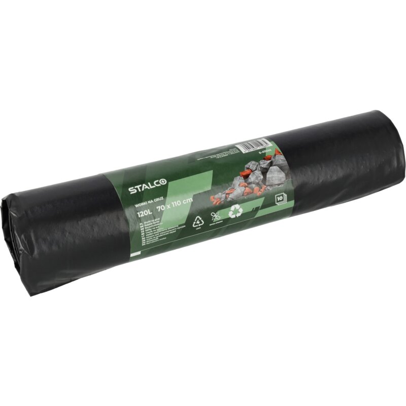 Worki na śmieci STALCO S-47696 120L (10 sztuk) Czarny