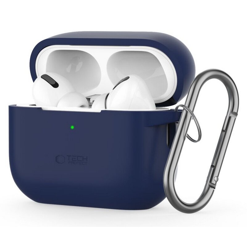 Etui na słuchawki TECH-PROTECT Silicon Hook do Apple Airpods Pro 1/2 Granatowy