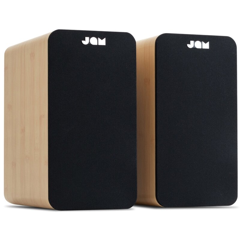 Aktywne, Podstawkowe kolumny głośnikowe JAM HX-P400-BK-EU Drewno (2 szt.), Bluetooth, Obudowa Bass Refleks, Wejście AUX