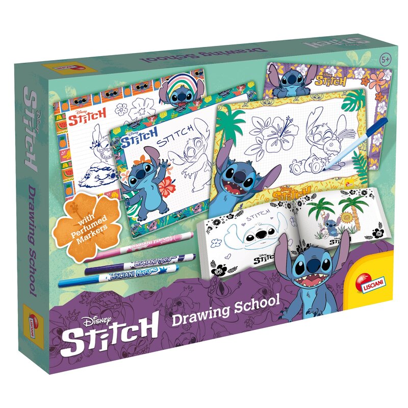Zestaw kreatywny LISCIANI Disney Stitch Szkoła rysowania z perfumowanymi długopisami 304-107575