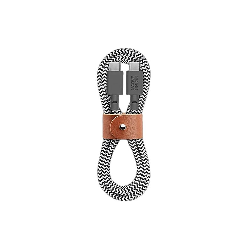 Kabel USB-C - USB-C NATIVE UNION Belt Cable 60W 1.2 m Biało-czarny