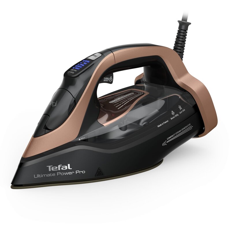 Żelazko parowe TEFAL Ultimate Power Pro FV9E50E0 Czarny z wbudowanym generatorem pary