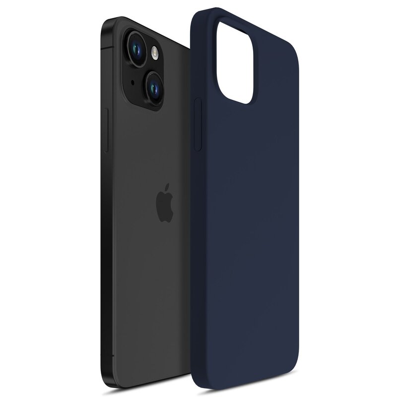Etui 3MK Silicone Case Dark Navy do Apple iPhone 15 Plus Granatowy