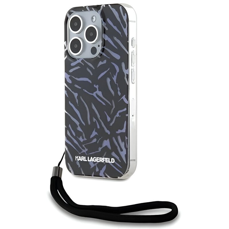 Etui KARL LAGERFELD Zebra With Cord do Apple iPhone 15 Pro Max Fioletowy