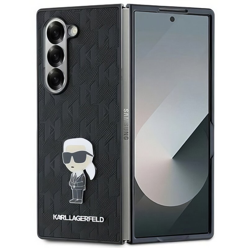 Etui KARL LAGERFELD Saffiano Ikonik Pin do Samsung Galaxy Z Fold 6 Czarny