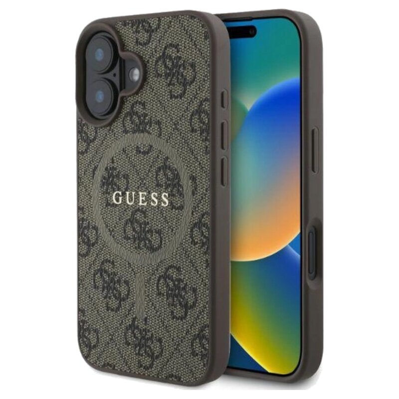 Guess 4G Ring Classic Logo do iPhone 16 brązowy