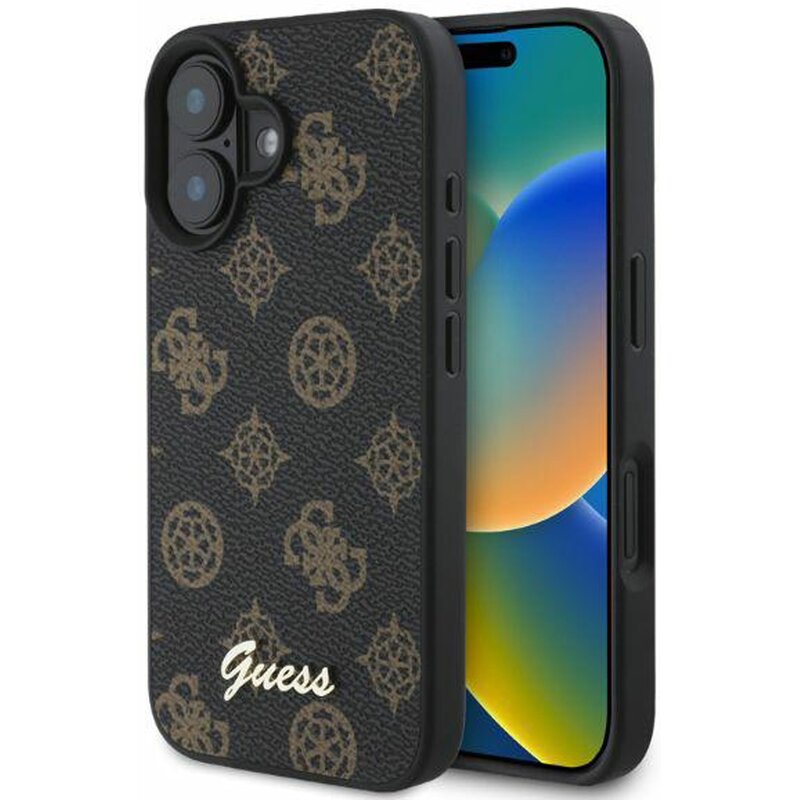 Guess Peony Script Logo do iPhone 16 czarny