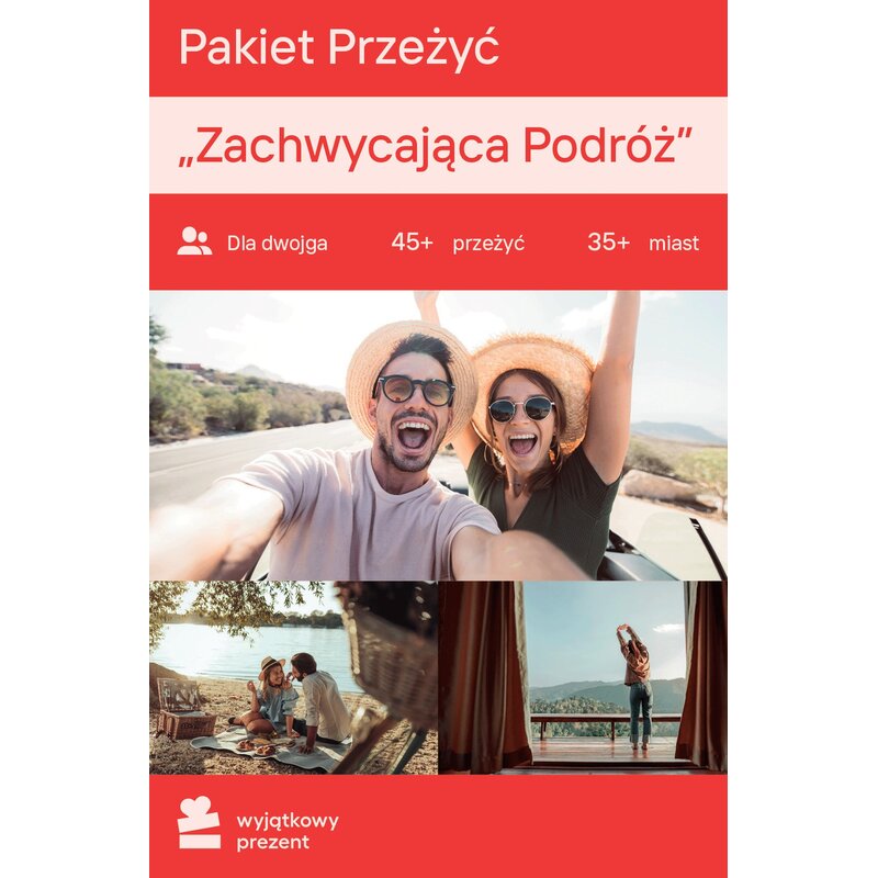 Karta podarunkowa WYJĄTKOWY PREZENT Pakiet Przeżyć - Zachwycająca Podróż dla Dwojga