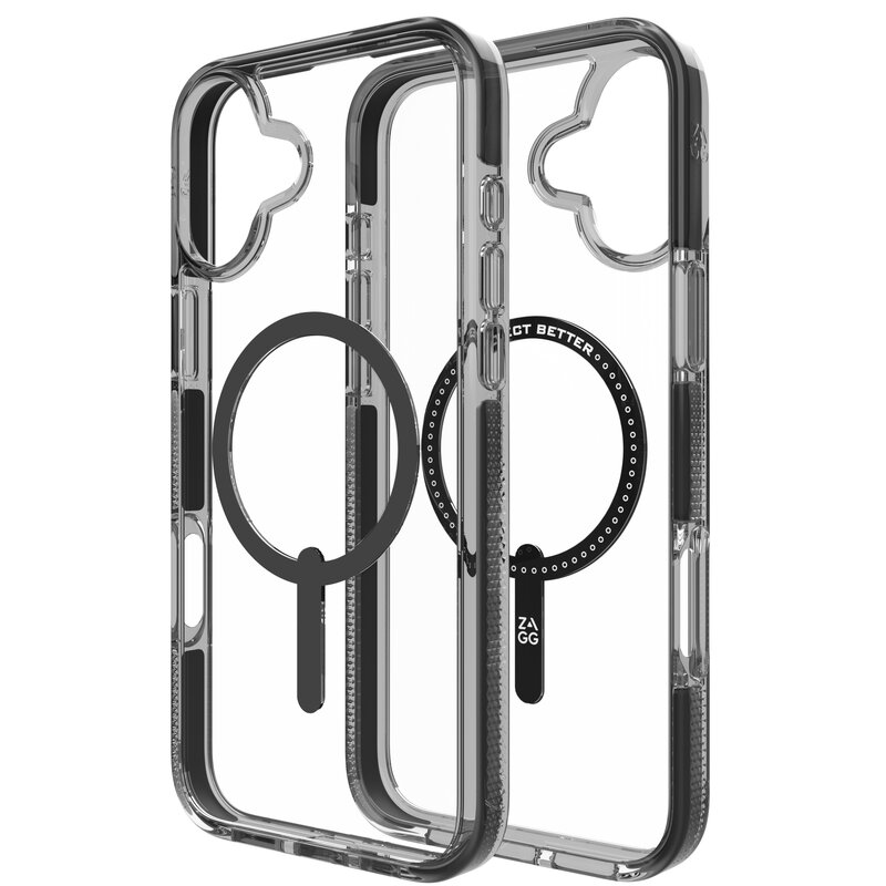 Etui ZAGG Santa Cruz Snap MagSafe do Apple iPhone 16 Plus Przezroczysto-czarny