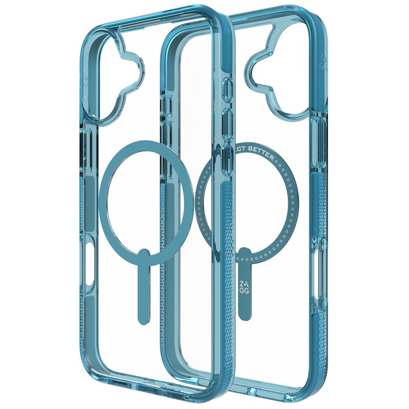 Etui ZAGG Santa Cruz Snap MagSafe do Apple iPhone 16 Plus Przezroczysto-niebieski