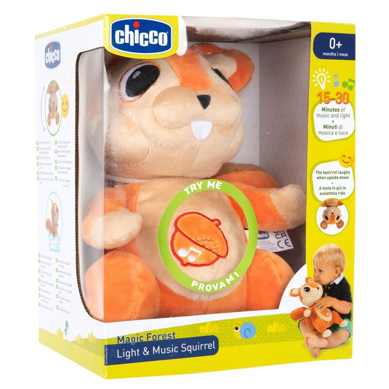Zabawka interaktywna CHICCO Magic Forest Świecąca Wiewiórka z melodiami 00010063000000