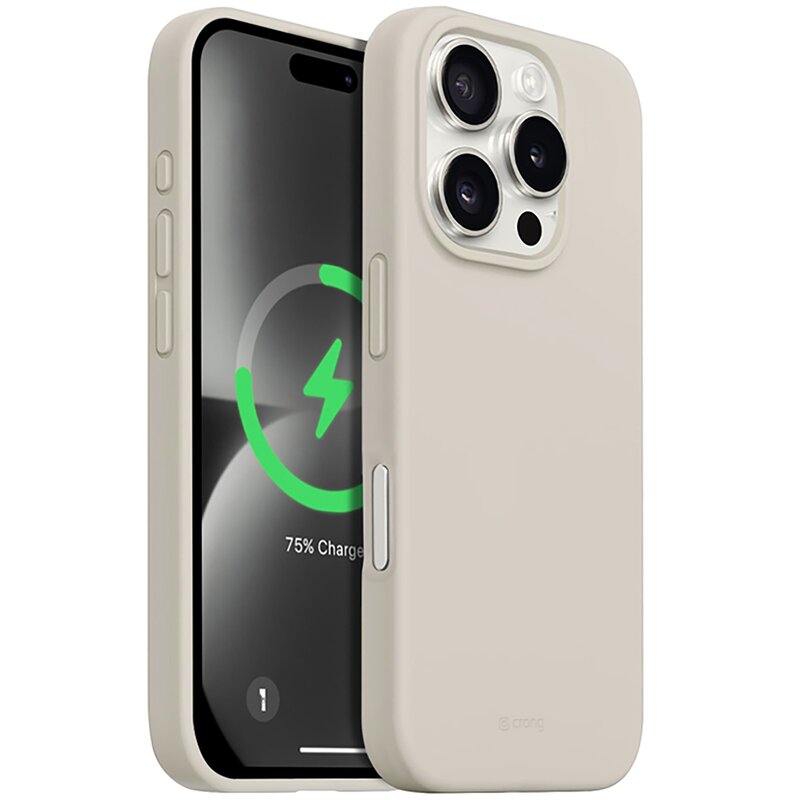Etui CRONG Color Cover Magnetic MagSafe do Apple iPhone 16 Pro Kamienny beż
