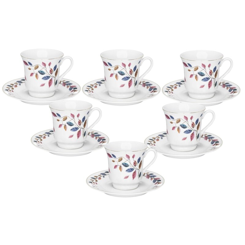 Serwis kawowy porcelanowy DOMOTTI Vergo 6 osób (12 elementów)