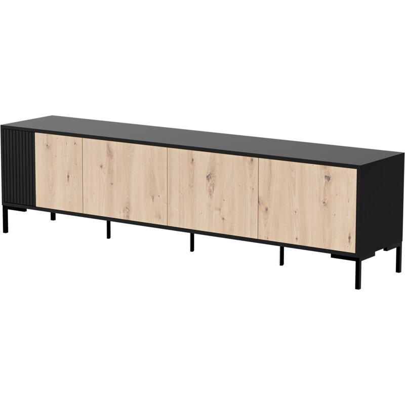 Szafka RTV MERCI 200x40x54 czarny/dąb artisan