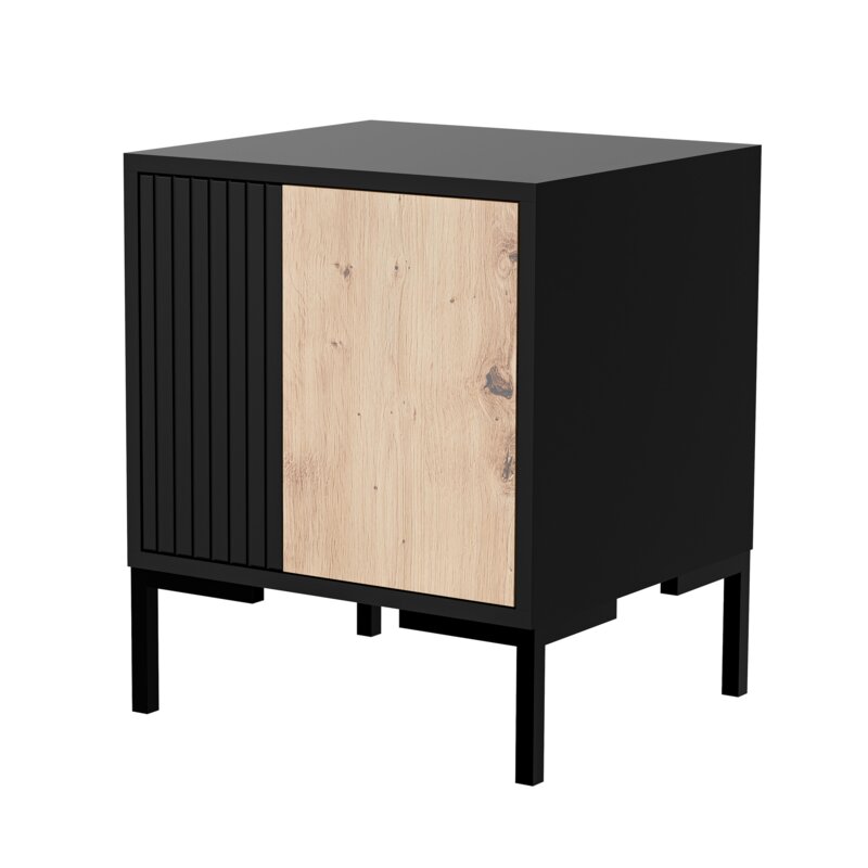 Szafka nocna 2szt MERCI 44x40x52,5 czarny/dąb artisan