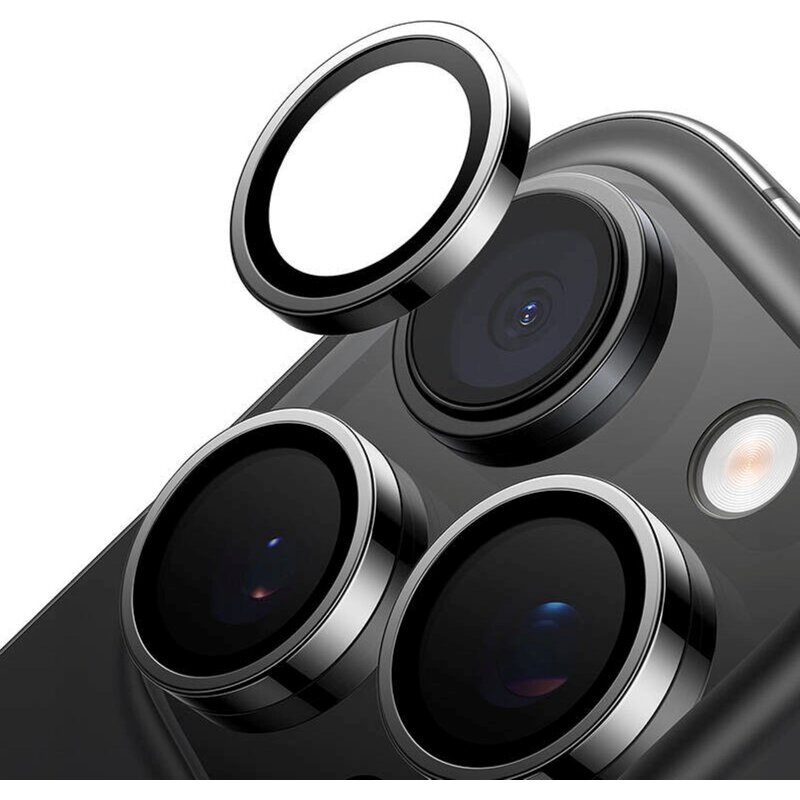 Szkło hartowane na obiektyw TORRAS LensGuard do Apple iPhone 16 Pro Czarny