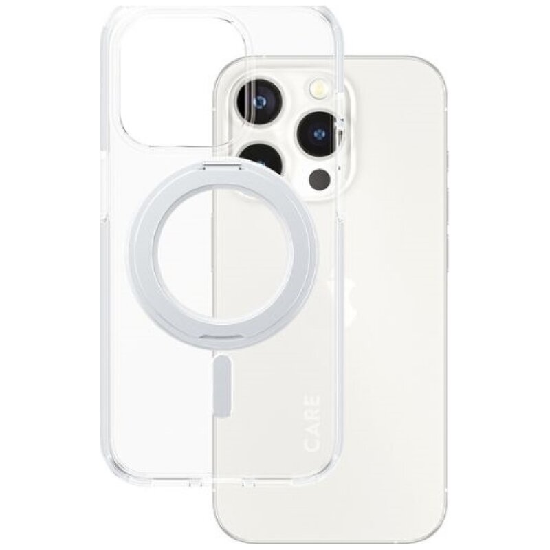 Etui PANZERGLASS Care Kickstand Case MagSafe do Apple iPhone 15 Pro Przezroczysto-srebrny
