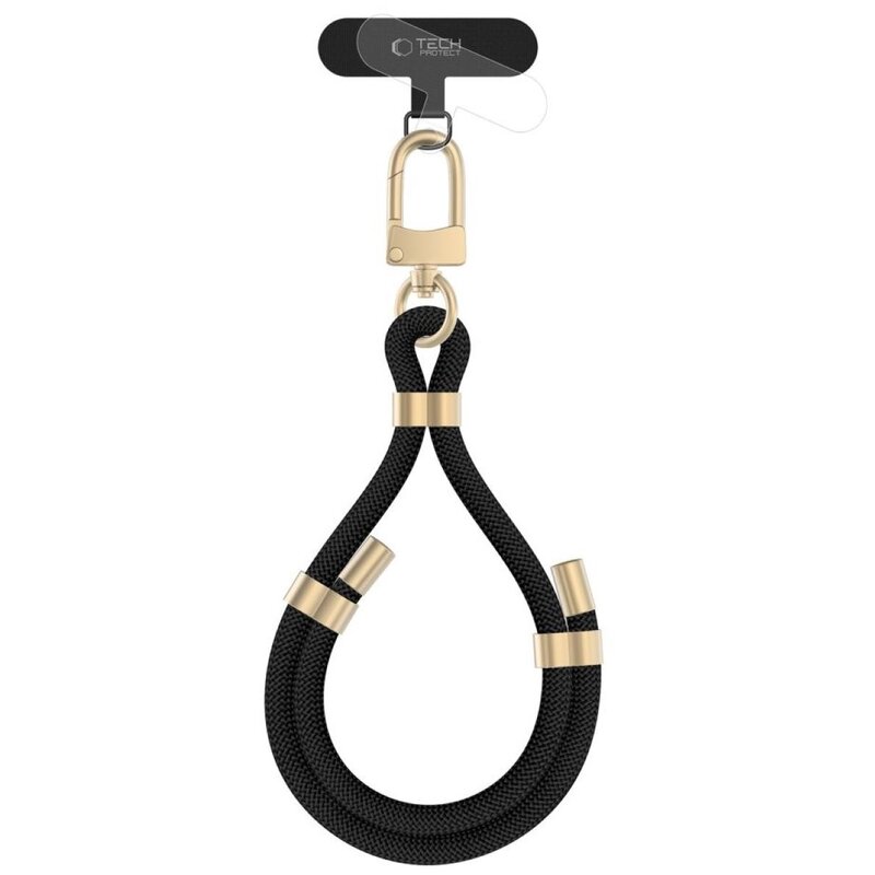 Smycz do telefonu TECH-PROTECT C4S Rope Wrist Strap Czarno-złoty