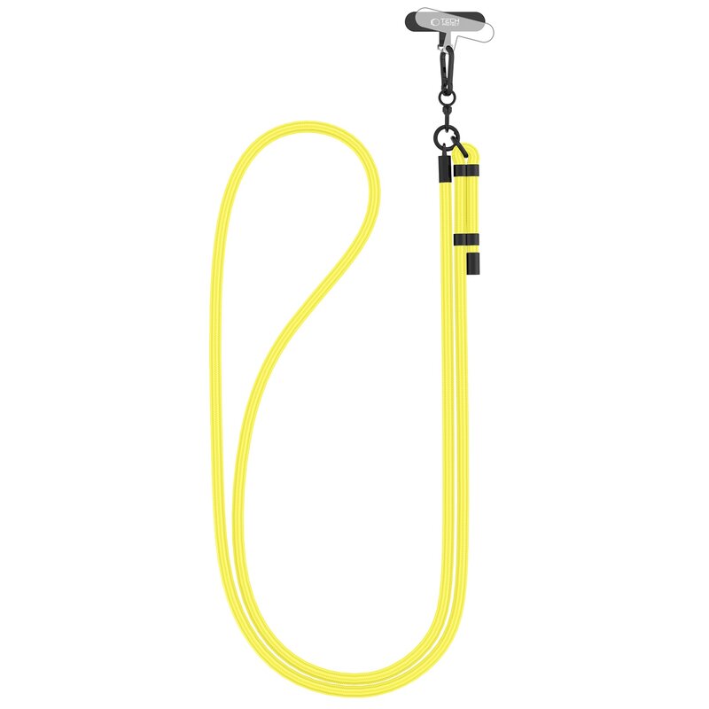 Smycz do telefonu TECH-PROTECT C1S Rope Crossbody Strap Neon Żółto-czarny