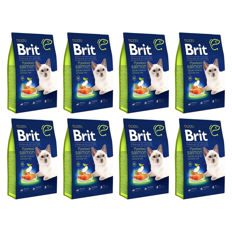 Karma dla kota BRIT Premium By Nature Sterilized Łosoś 8 x 1.5 kg