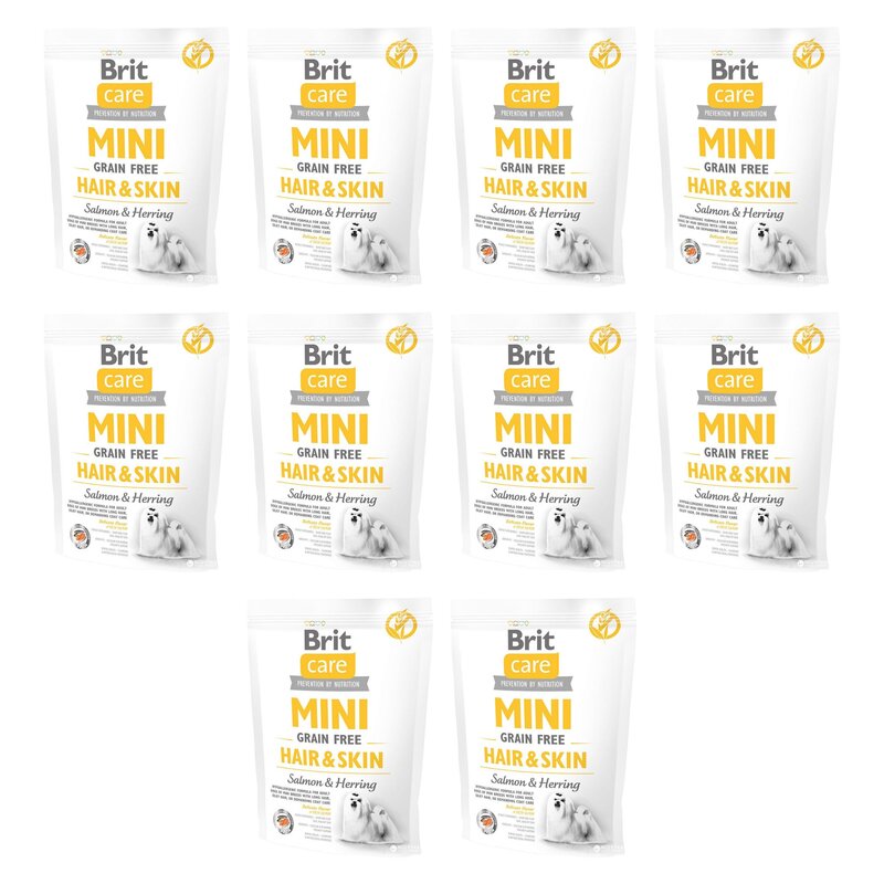 Karma dla psa BRIT Care Mini Hair & Skin Łosoś ze śledziem 10 x 400 g