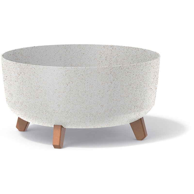 Doniczka PROSPERPLAST Gracia Low Eco Wood DGRL400LW-S449W 14.3L Biały