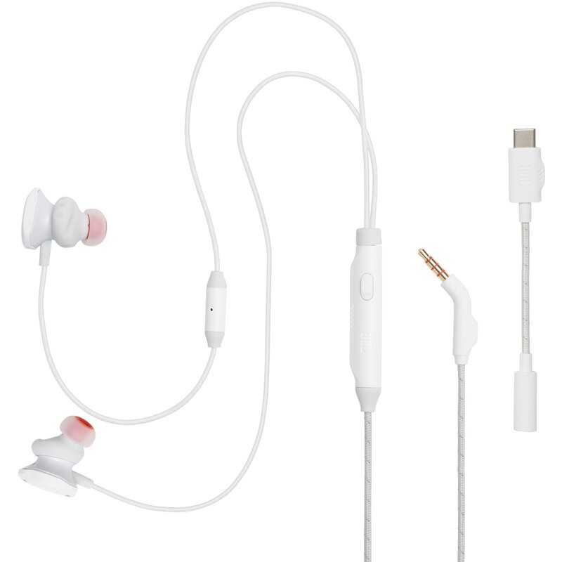 Słuchawki JBL Quantum 50C Douszne, Dźwięk przestrzenny Biały