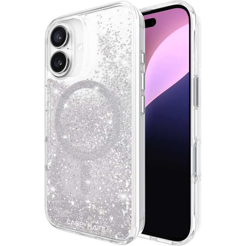 Etui CASE-MATE Waterfall MagSafe do Apple iPhone 16 Srebrny