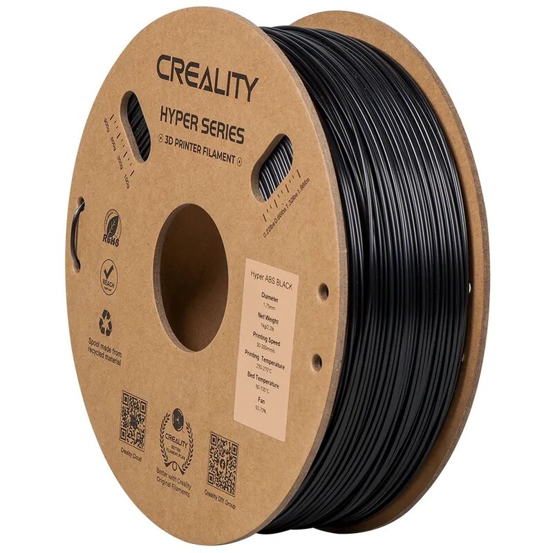 Filament CREALITY Hyper ABS, Średnica 1.75 mm, 1 kg Czarny
