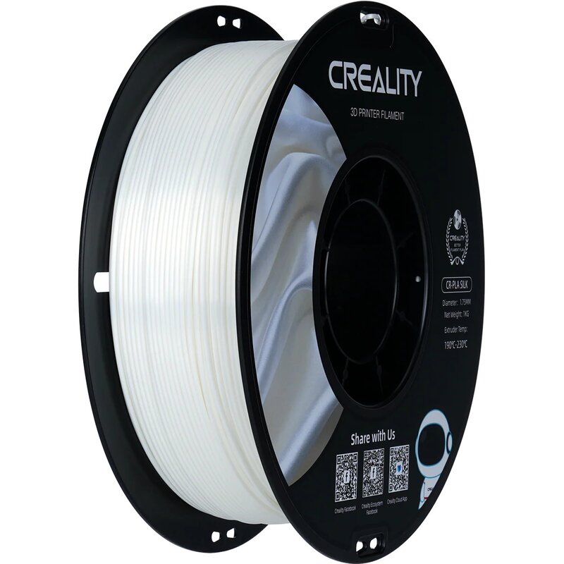 Filament CREALITY CR-Silk PLA, Średnica 1.75 mm, 1 kg (1 szt.) Biały
