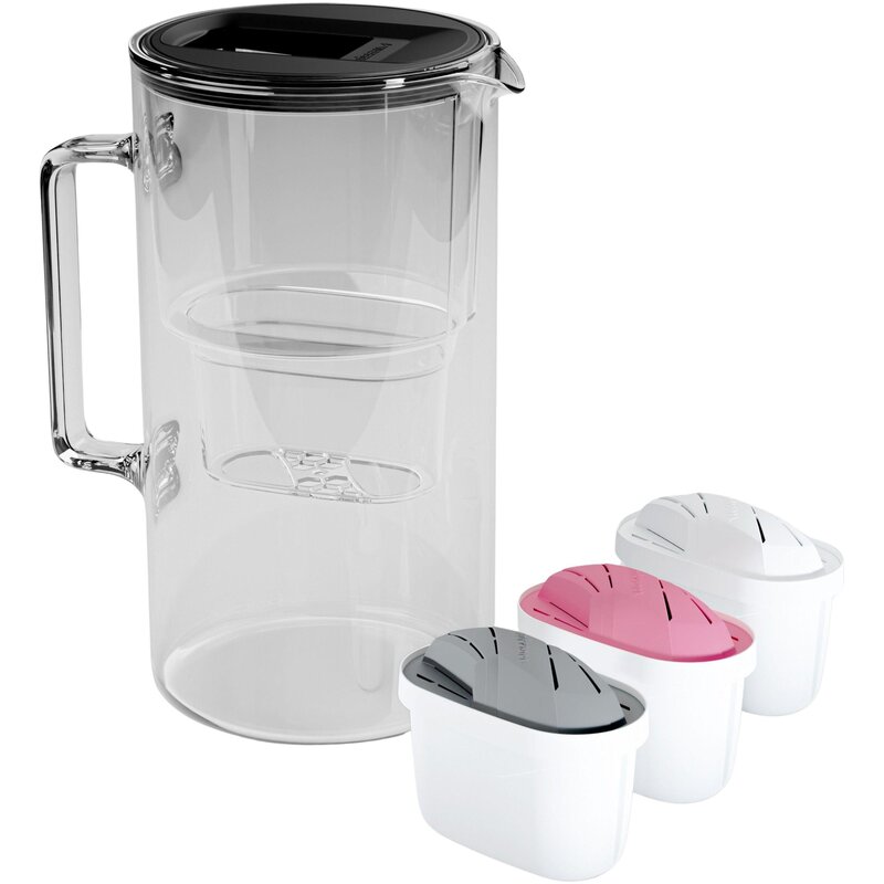 Dzbanek filtrujący WESSPER AquaMax Crystalline + 3 wkłady Czarny
