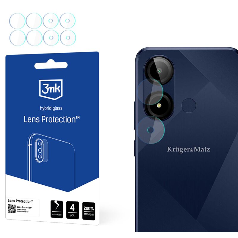 Szkło hybrydowe na obiektyw 3MK Lens Protection do Kruger&Matz Flow 11 (4 szt.)