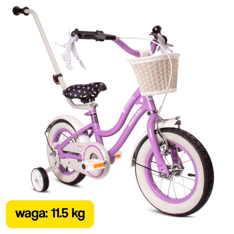 Rower dziecięcy SUN BABY Heart Bike 12 cali Fioletowy Wzrost: 85-100 cm Wiek: 2-4 lata