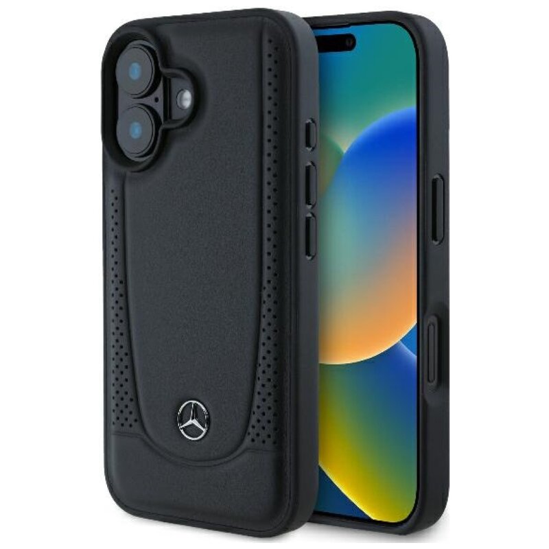 Etui MERCEDES Leather Urban do Apple iPhone 16 Plus Czarny